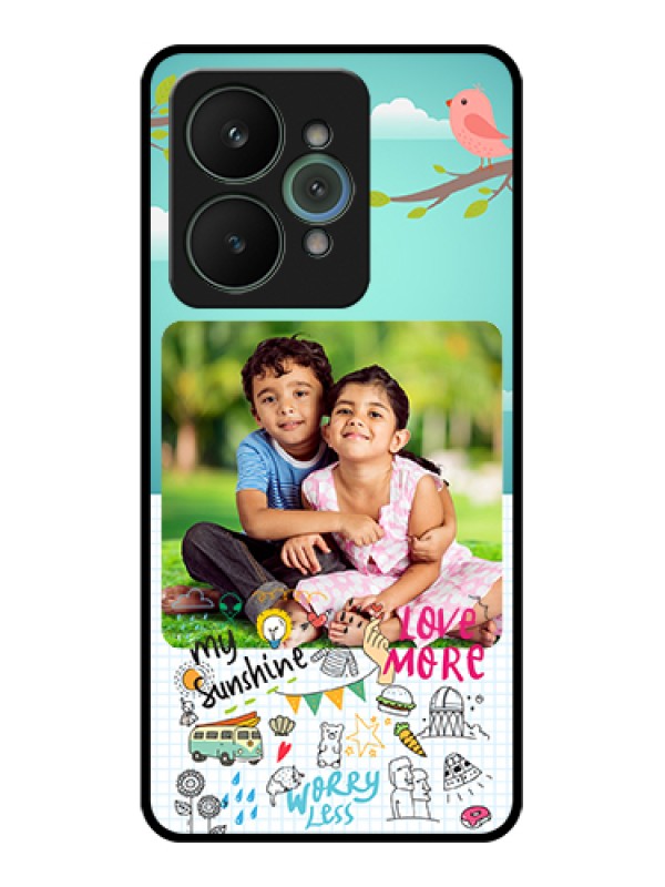 Custom Realme 15 5G Custom Glass Phone Case - Doodle Love Design