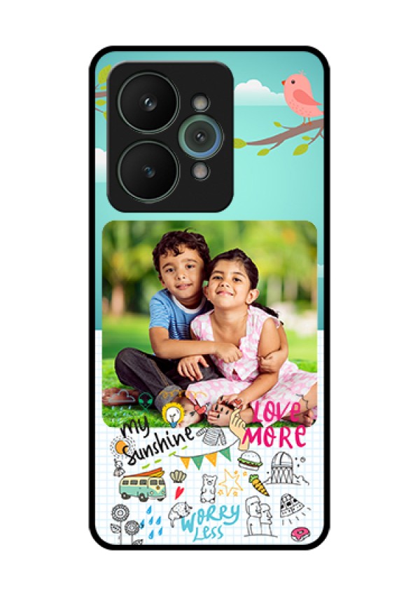 Realme 15 5G Custom Glass Phone Case - Doodle Love Design