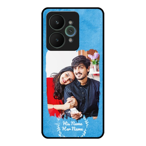 Realme 15 5G Custom Glass Phone Case - Blue Color Vintage Design Realme 15 5G Custom Glass Phone Case - Blue Color Vintage Design