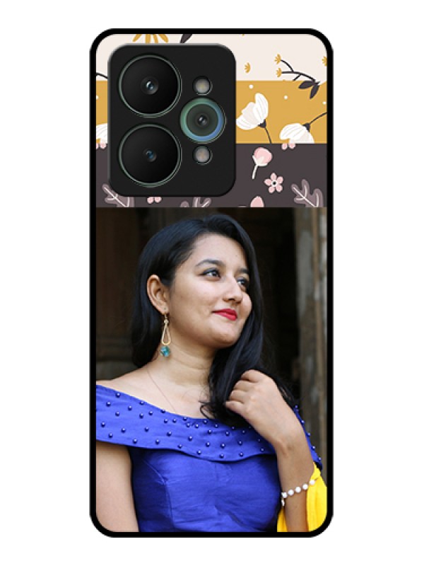 Custom Realme 15 5G Custom Glass Phone Case - Stylish Floral Design