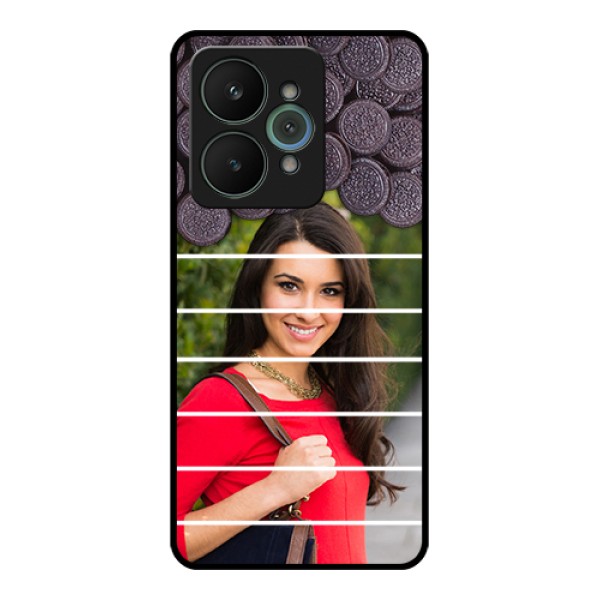 Realme 15 5G Custom Glass Phone Case - With Oreo Biscuit Design Realme 15 5G Custom Glass Phone Case - With Oreo Biscuit Design