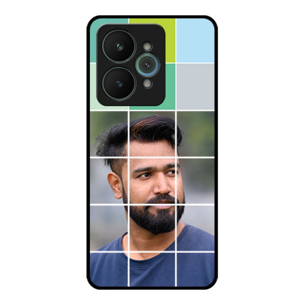 Realme 15 5G Custom Glass Phone Case - With White Box Pattern Realme 15 5G Custom Glass Phone Case - With White Box Pattern