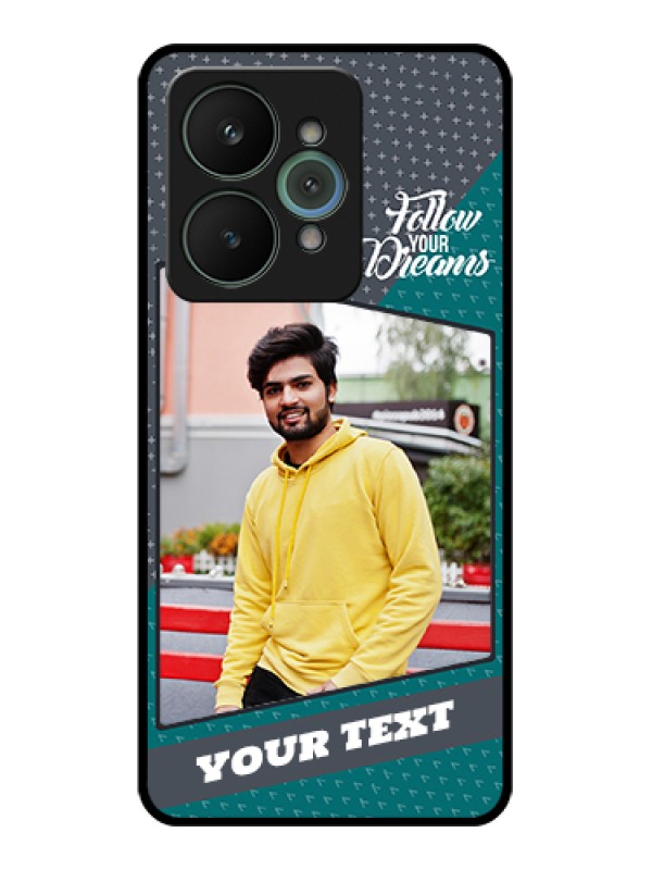 Custom Realme 15 5G Custom Glass Phone Case - Background Pattern Design With Quote