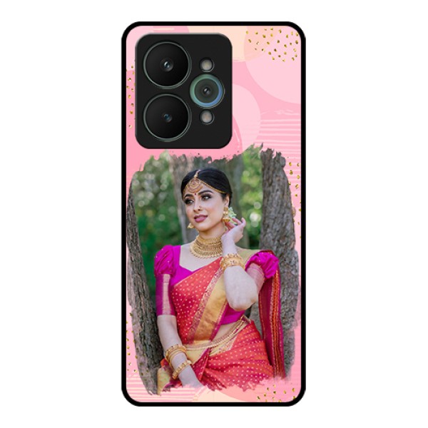 Realme 15 5G Custom Glass Phone Case - Gold Glitter Splash Design Realme 15 5G Custom Glass Phone Case - Gold Glitter Splash Design