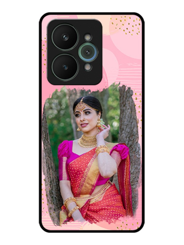 Custom Realme 15 5G Custom Glass Phone Case - Gold Glitter Splash Design