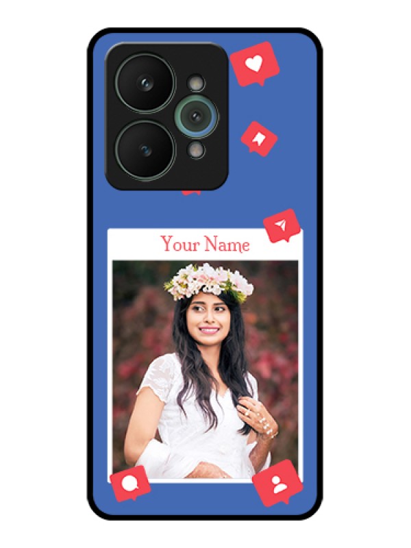 Custom Realme 15 5G Custom Glass Phone Case - Like Share And Comment Design