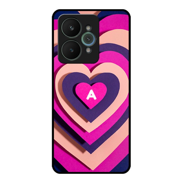 Realme 15 5G Custom Glass Phone Case - Cute Heart Pattern Design Realme 15 5G Custom Glass Phone Case - Cute Heart Pattern Design