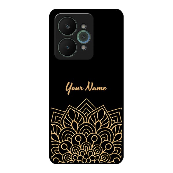 Realme 15 5G Custom Glass Phone Case - Golden Mandala Design