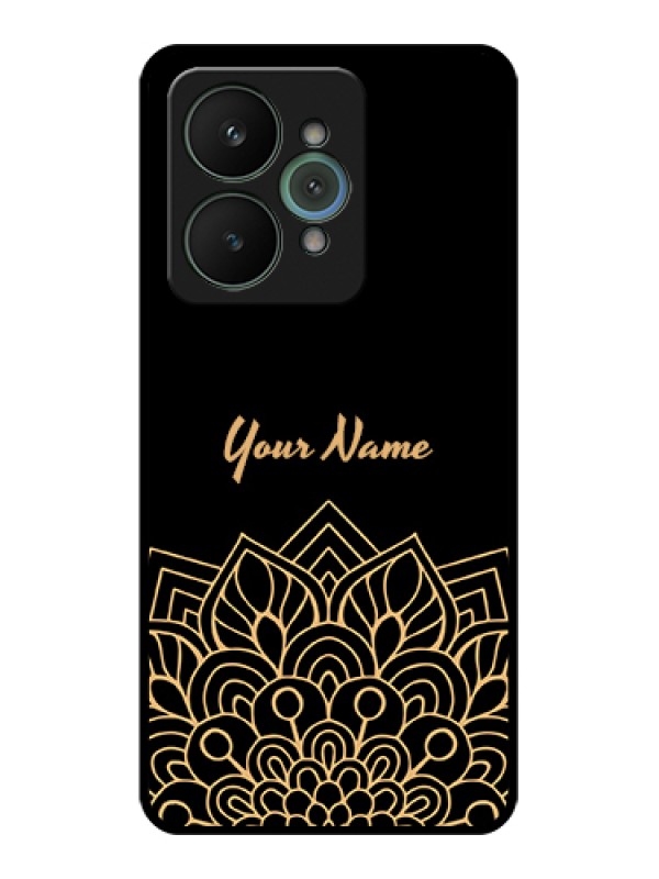 Custom Realme 15 5G Custom Glass Phone Case - Golden Mandala Design