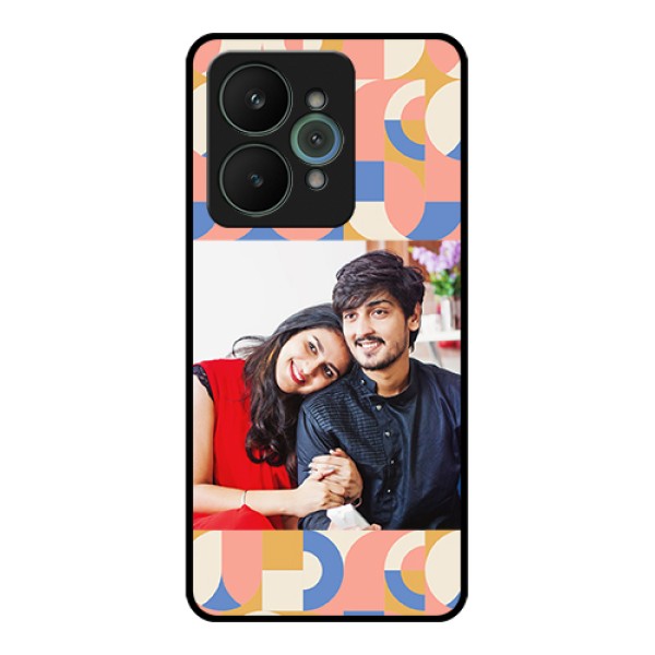 Realme 15 5G Custom Glass Phone Case - Semi - Circle Maze Pattern Design Realme 15 5G Custom Glass Phone Case - Semi - Circle Maze Pattern Design