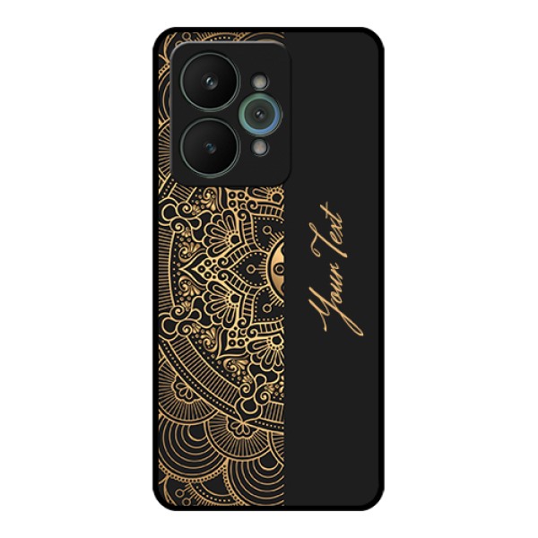 Realme 15 5G Custom Glass Phone Case - Mandala Art With Custom Text Design