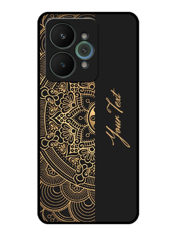 Custom Realme 15 5G Custom Glass Phone Case - Mandala Art With Custom Text Design