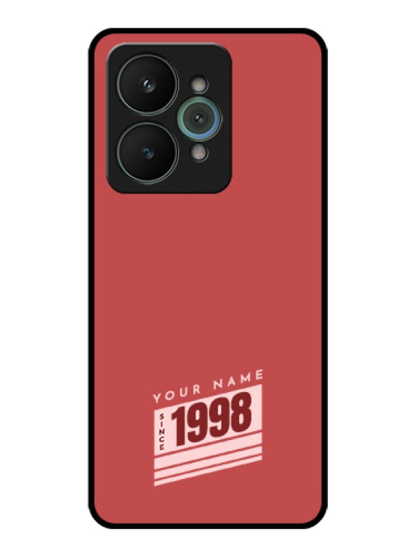 Custom Realme 15 5G Custom Glass Phone Case - Red Custom Year Of Birth Design