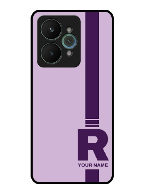Custom Realme 15 5G Custom Glass Phone Case - Simple Dual Tone Stripe With Name Design