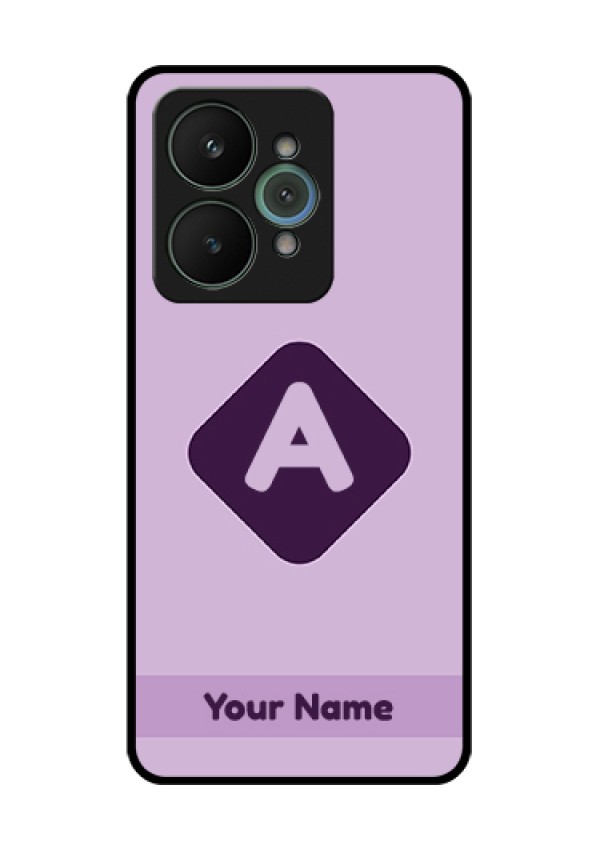 Realme 15 5G Custom Glass Phone Case - Custom Letter In Curved Badge Design