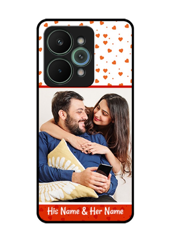 Realme 15 Pro 5G Custom Glass Phone Case - Orange Love Symbol Design