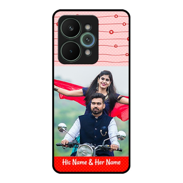 Realme 15 Pro 5G Custom Glass Phone Case - Red Pattern Case Design Realme 15 Pro 5G Custom Glass Phone Case - Red Pattern Case Design