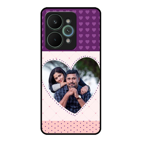 Realme 15 Pro 5G Custom Glass Phone Case - Violet Love Dots Design