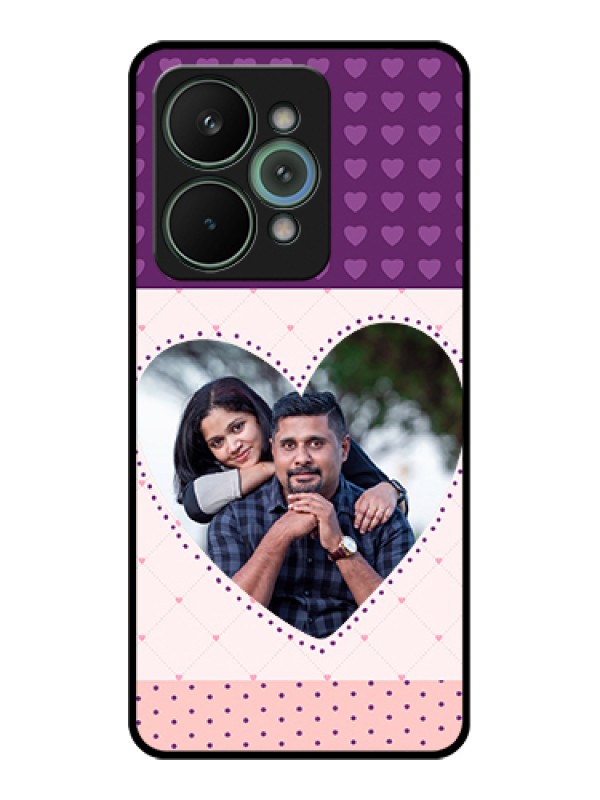 Custom Realme 15 Pro 5G Custom Glass Phone Case - Violet Love Dots Design
