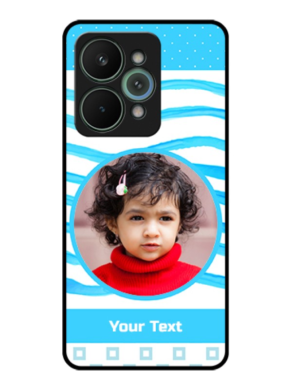 Custom Realme 15 Pro 5G Custom Glass Phone Case - Simple Blue Case Design