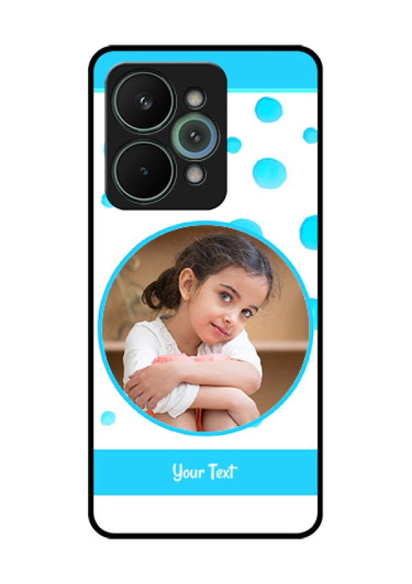 Realme 15 Pro 5G Custom Glass Phone Case - Blue Bubbles Pattern Design