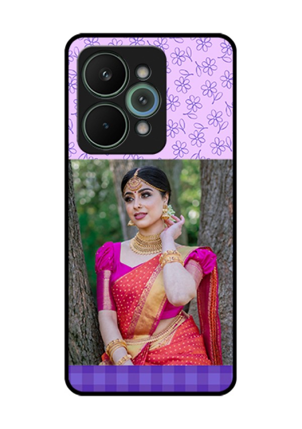 Realme 15 Pro 5G Custom Glass Phone Case - Purple Floral Design