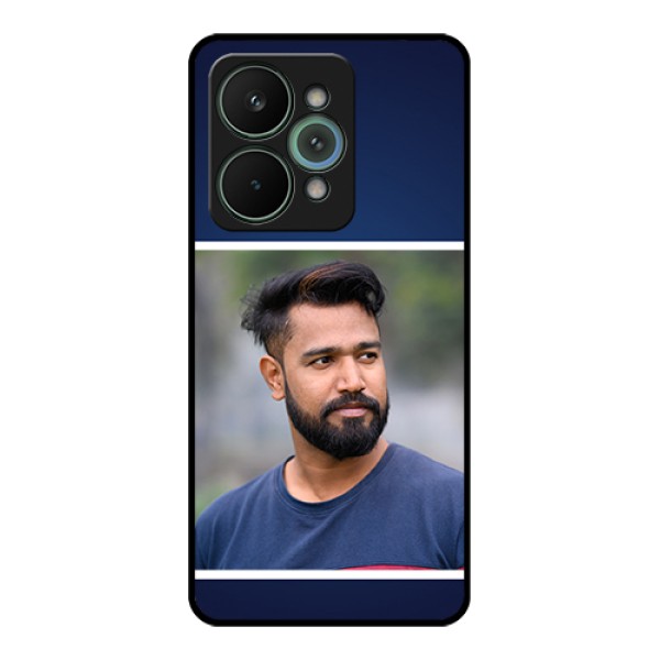 Realme 15 Pro 5G Custom Glass Phone Case - Simple Royal Blue Design Realme 15 Pro 5G Custom Glass Phone Case - Simple Royal Blue Design