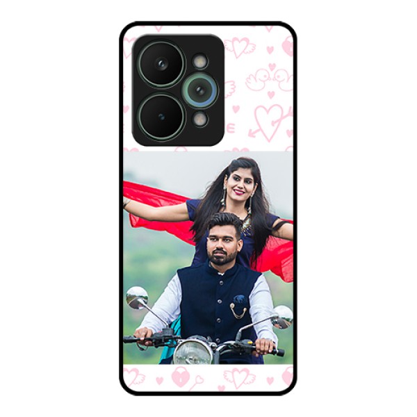 Realme 15 Pro 5G Custom Glass Phone Case - Pink Flying Heart Design Realme 15 Pro 5G Custom Glass Phone Case - Pink Flying Heart Design