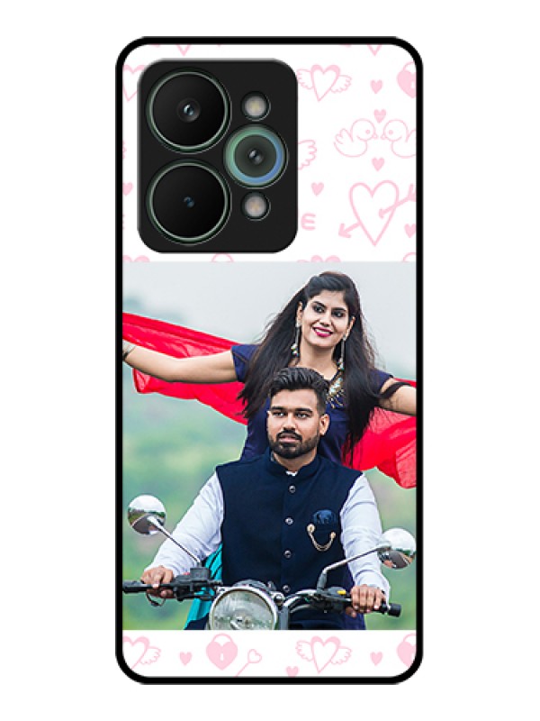 Custom Realme 15 Pro 5G Custom Glass Phone Case - Pink Flying Heart Design