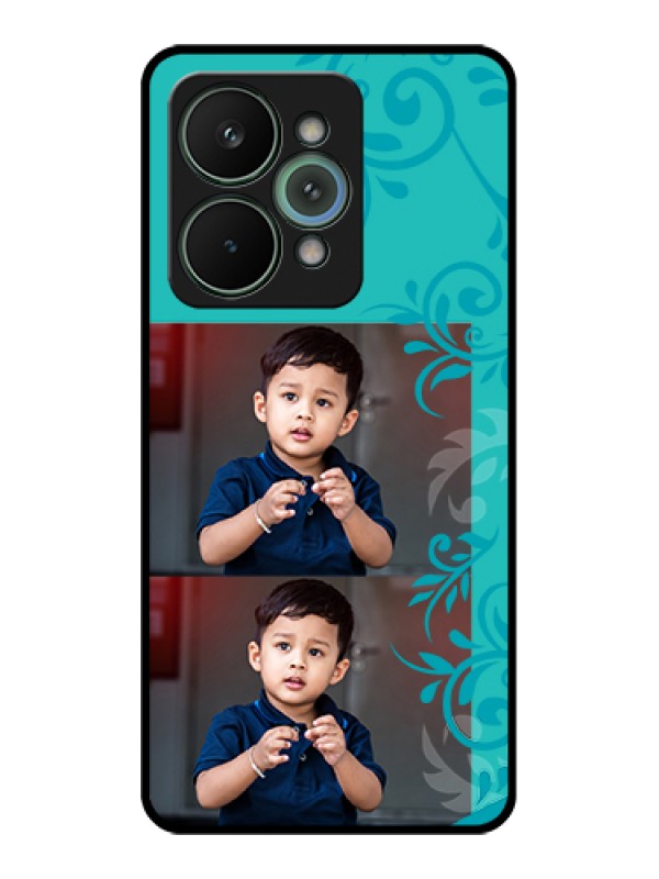 Custom Realme 15 Pro 5G Custom Glass Phone Case - With Photo And Green Floral Design