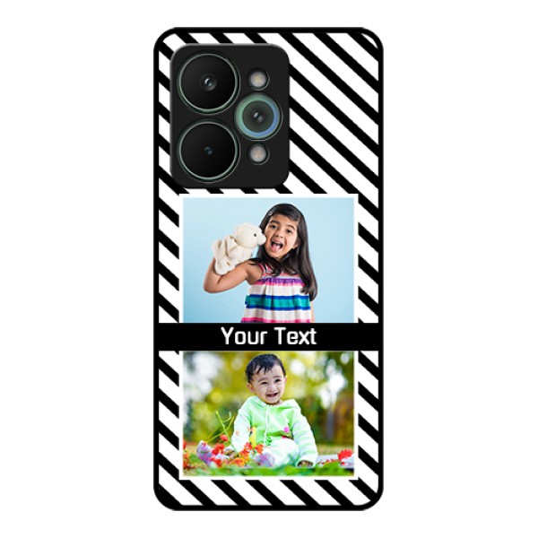 Realme 15 Pro 5G Custom Glass Phone Case - Black And White Stripes Design Realme 15 Pro 5G Custom Glass Phone Case - Black And White Stripes Design