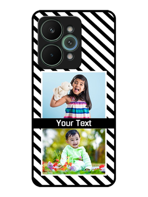 Custom Realme 15 Pro 5G Custom Glass Phone Case - Black And White Stripes Design