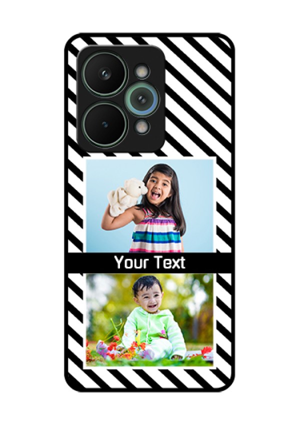 Realme 15 Pro 5G Custom Glass Phone Case - Black And White Stripes Design