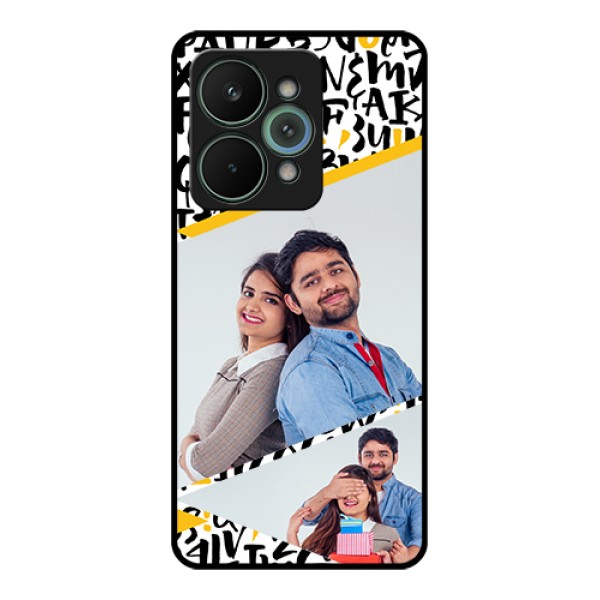 Realme 15 Pro 5G Custom Glass Phone Case - Letters Pattern Design