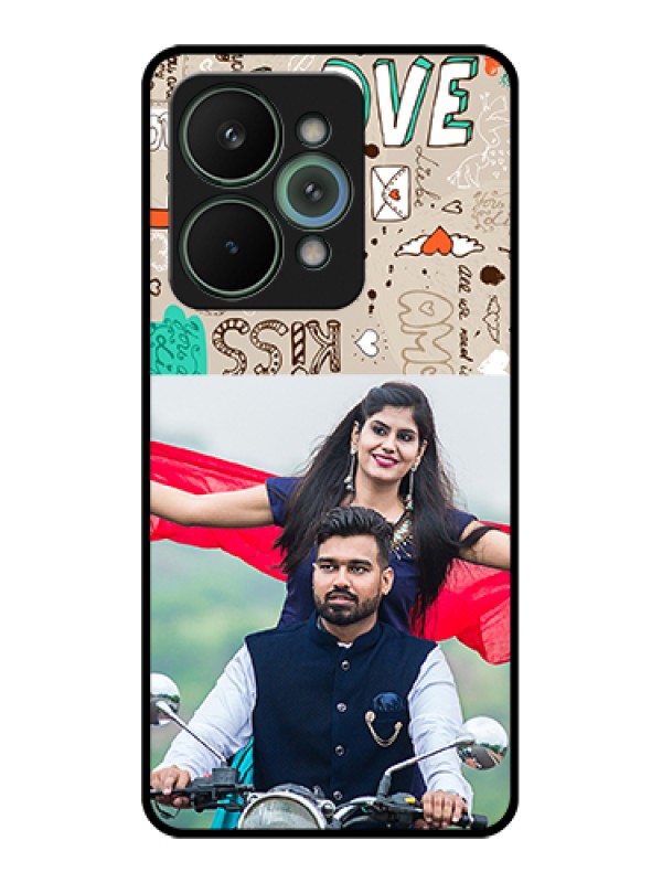 Custom Realme 15 Pro 5G Custom Glass Phone Case - Love Doodle Pattern