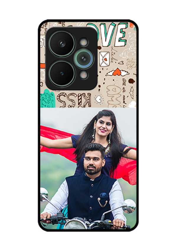 Realme 15 Pro 5G Custom Glass Phone Case - Love Doodle Pattern