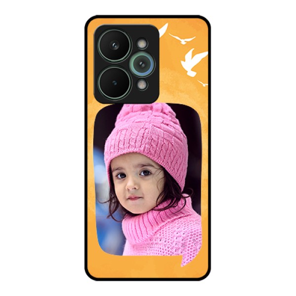 Realme 15 Pro 5G Custom Glass Phone Case - Water Color Design With Bird Icons Realme 15 Pro 5G Custom Glass Phone Case - Water Color Design With Bird Icons