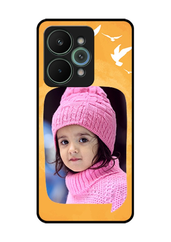 Realme 15 Pro 5G Custom Glass Phone Case - Water Color Design With Bird Icons