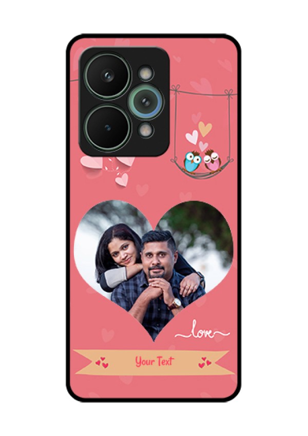 Realme 15 Pro 5G Custom Glass Phone Case - Peach Color Love Design
