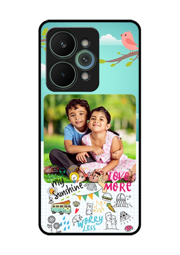 Realme 15 Pro 5G Custom Glass Phone Case - Doodle Love Design