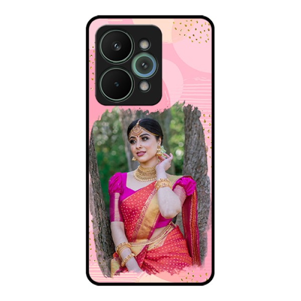 Realme 15 Pro 5G Custom Glass Phone Case - Gold Glitter Splash Design Realme 15 Pro 5G Custom Glass Phone Case - Gold Glitter Splash Design