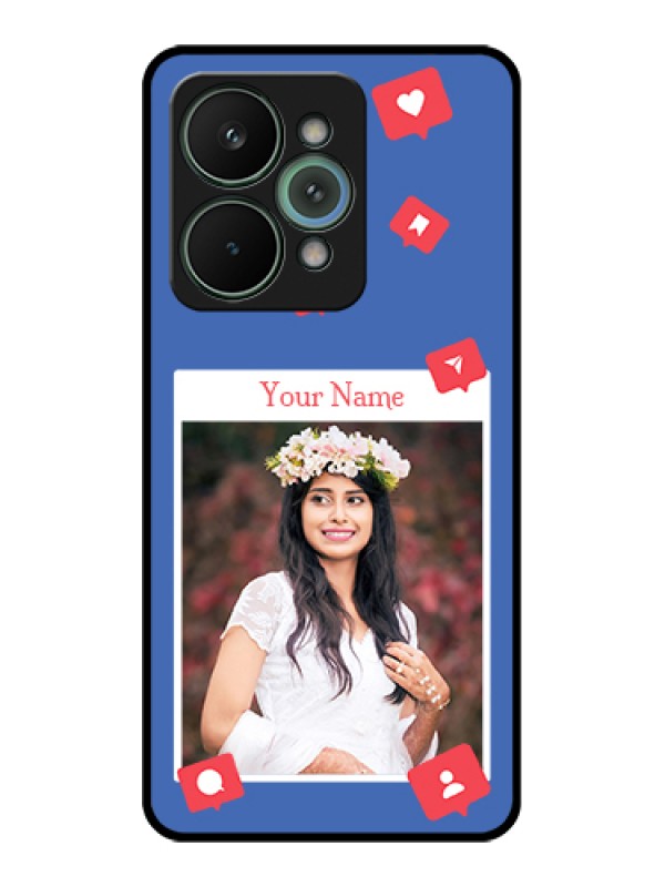 Custom Realme 15 Pro 5G Custom Glass Phone Case - Like Share And Comment Design