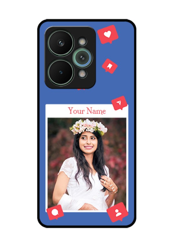 Realme 15 Pro 5G Custom Glass Phone Case - Like Share And Comment Design