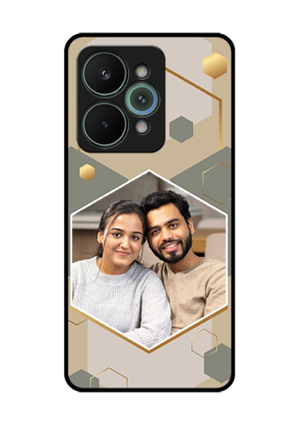 Realme 15 Pro 5G Custom Glass Phone Case - Stylish Hexagon Pattern Design