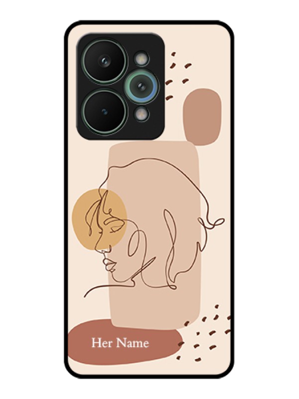 Custom Realme 15 Pro 5G Custom Glass Phone Case - Calm Woman Line Art Design