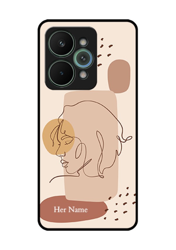 Realme 15 Pro 5G Custom Glass Phone Case - Calm Woman Line Art Design