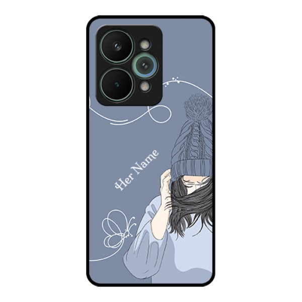 Realme 15 Pro 5G Custom Glass Phone Case - Girl In Winter Outfit Design Realme 15 Pro 5G Custom Glass Phone Case - Girl In Winter Outfit Design