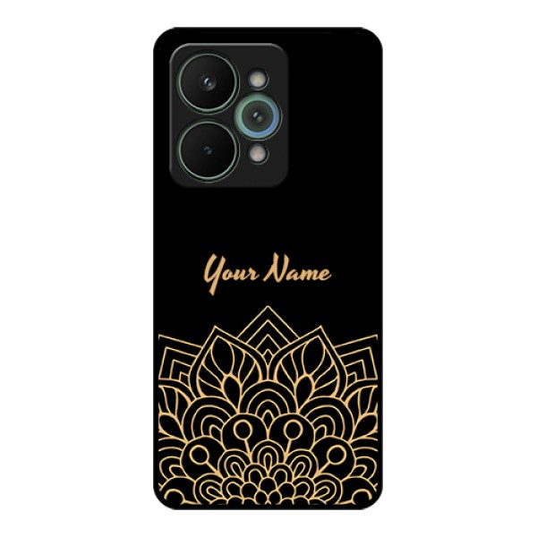 Realme 15 Pro 5G Custom Glass Phone Case - Golden Mandala Design