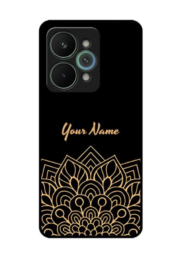 Realme 15 Pro 5G Custom Glass Phone Case - Golden Mandala Design