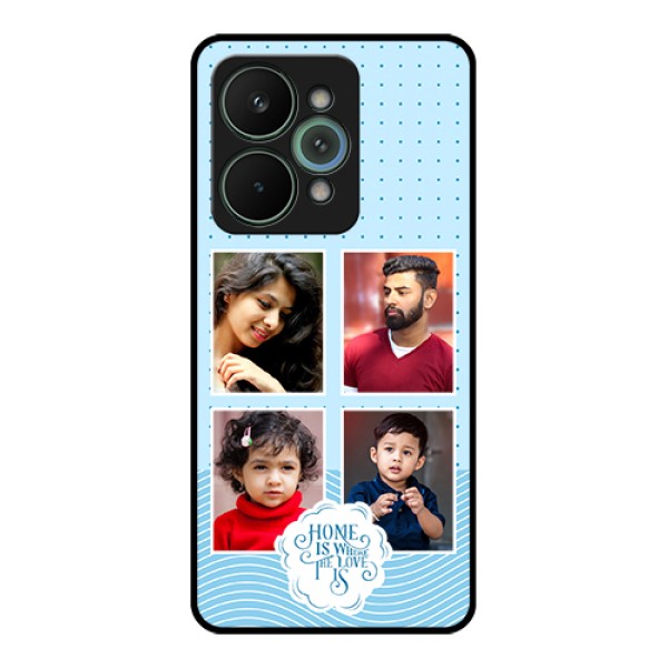 Realme 15 Pro 5G Custom Glass Phone Case - Cute Love Quote With 4 Pic Upload Design Realme 15 Pro 5G Custom Glass Phone Case - Cute Love Quote With 4 Pic Upload Design